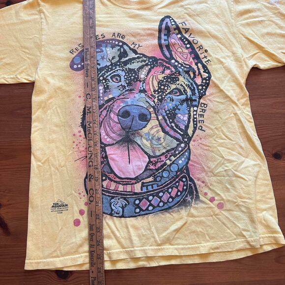 The Mountain brand tie dye Dog Rescue Shirt Pit Bull Medium Yellow - Picture 3 of 8